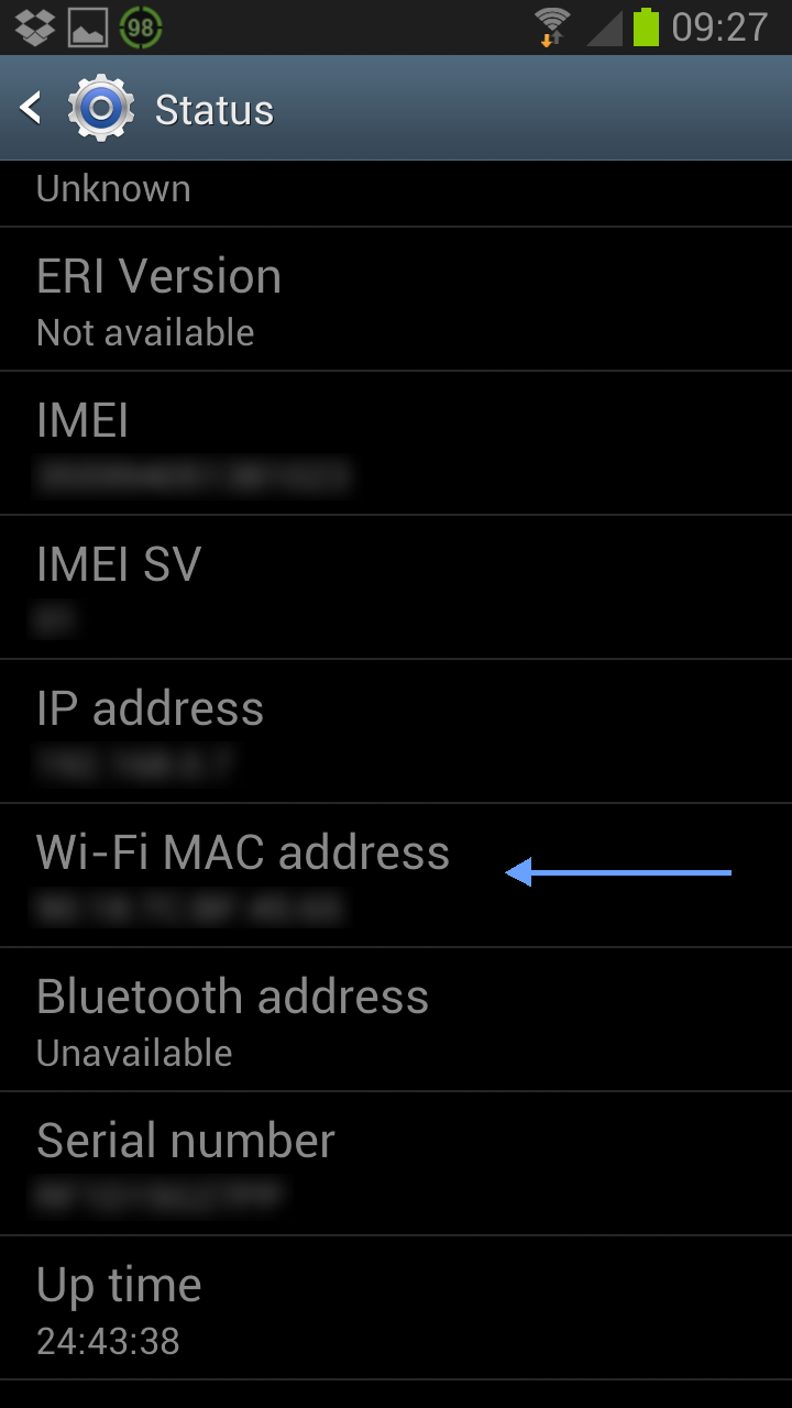 Mac Address For Samsung Phones